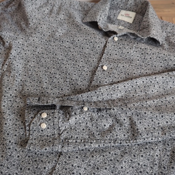 Ben Sherman Long Sleeve Button Down Floral Cotton Shirt M - Picture 2 of 10